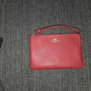 Coach Scarlet Red Wristlet Clutch NWOT